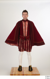  Photos Man in Historical Dress 27 a poses red cloak whole body 0009.jpg